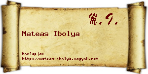 Mateas Ibolya névjegykártya
